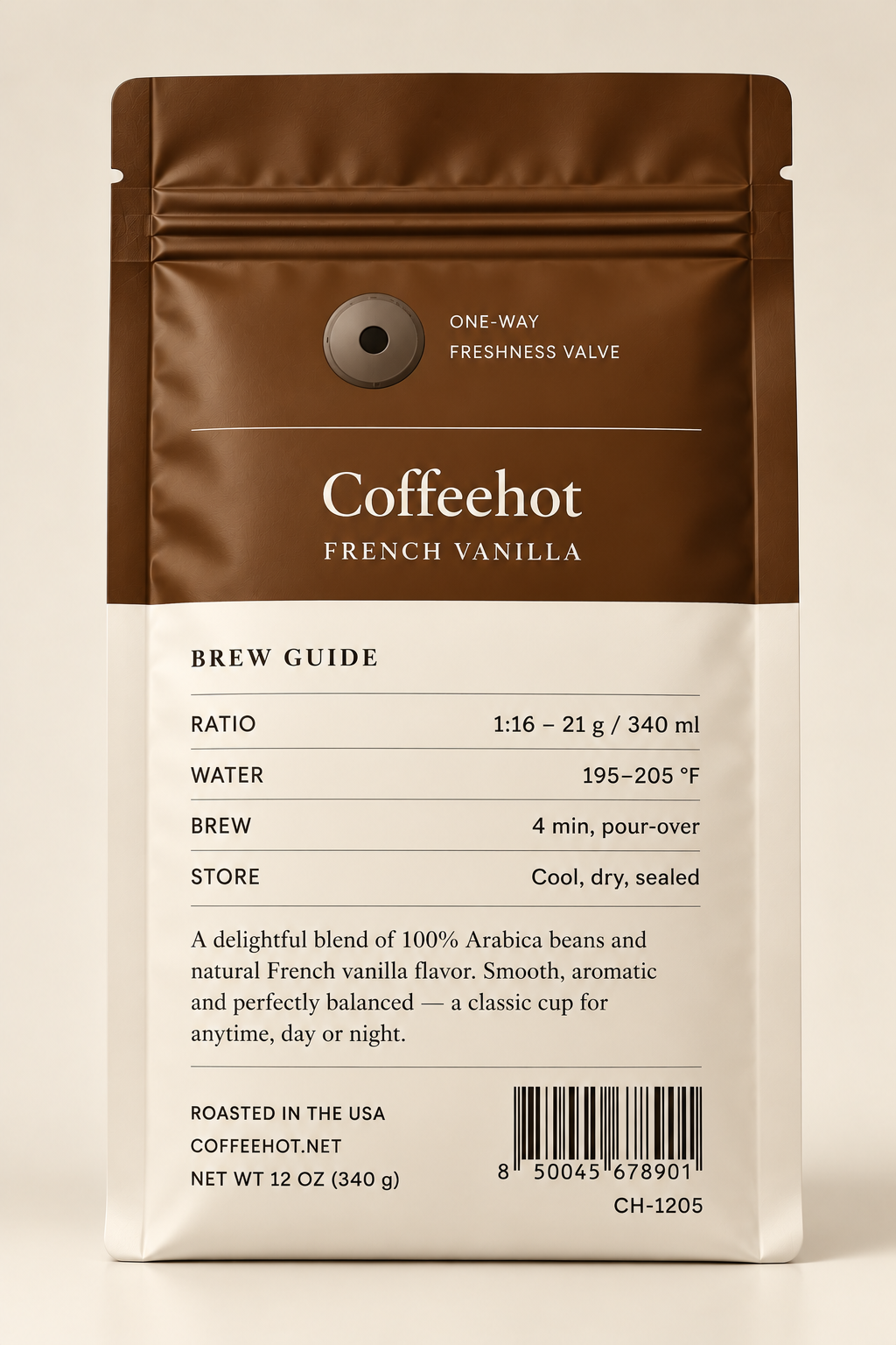 Coffeehot French Vanilla Flavored Coffee – 12 oz Bag